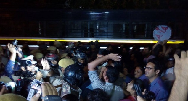 #FindNajeeb: JNU students march towards Police Station, all detained