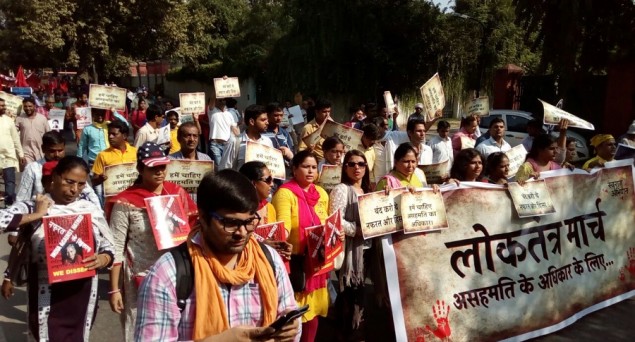 Massive Protest Demonstration in Delhi Marks One Month of Lankesh Murder
