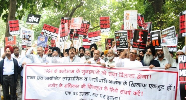 Sikhs, Muslims march seeking punishment for 1984 killings